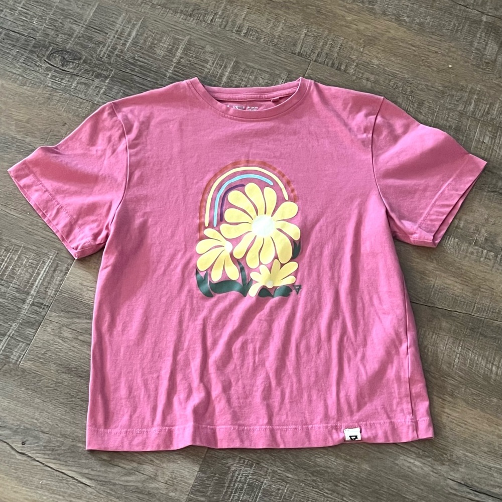 Liv outdoor Girls' 10/12 M Pink Floral Rainbow Tee